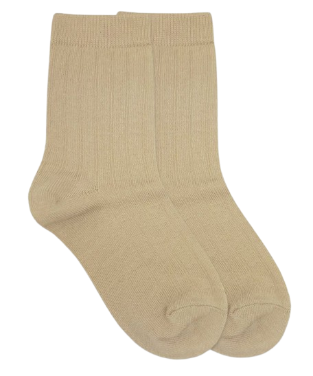 Jefferies Socks Cotton Rib Crew Socks -Khaki