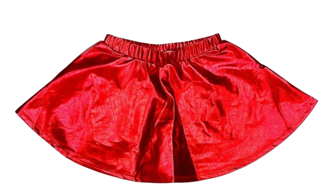 Zoe Metallic Skirt - Red