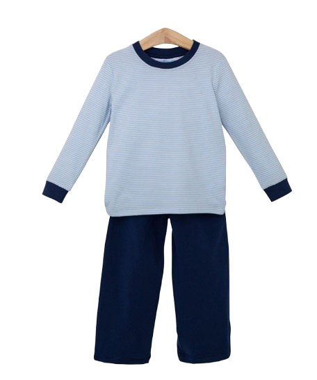 Miller Pants Set - Light Blue Stripe/Navy