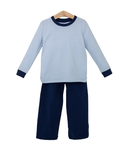 Miller Pants Set - Light Blue Stripe/Navy