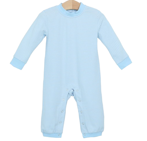 Miller Romper - Light Blue Stripe