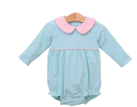 Penny Bubble - Mint Stripe/Light Pink