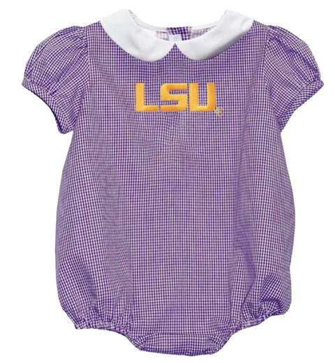 LSU Tigers Embroidered Purple Girls Bubble Short Sleeve