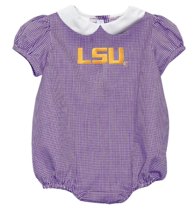 LSU Tigers Embroidered Purple Girls Bubble Short Sleeve