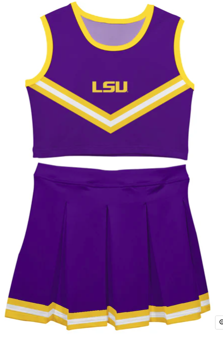 LSU Tigers Vive La Fete Game Day Purple Sleeveless Youth Cheerleader Set