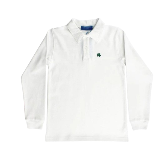 Harry Long Sleeve Polo- White