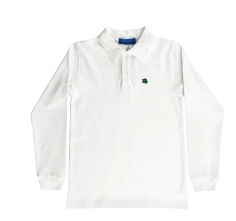 Harry Long Sleeve Polo- White