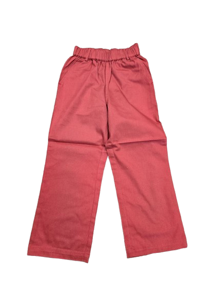 Boys Pants - Elastic Waist - Red