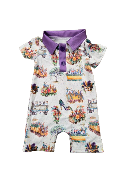 Mardi Gras Float Polo Romper