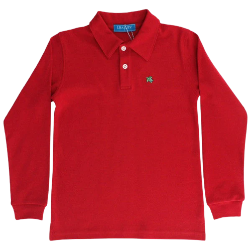 Harry Long Sleeve Polo- Red