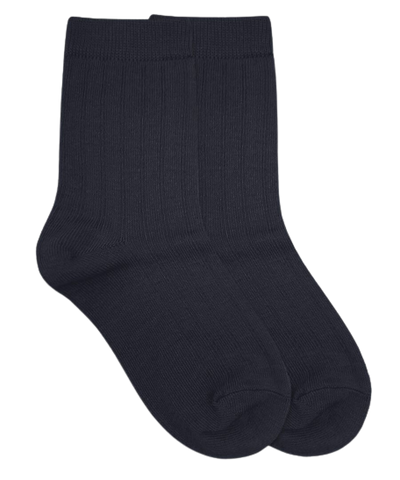 Jefferies Socks Cotton Rib Crew Socks -Navy