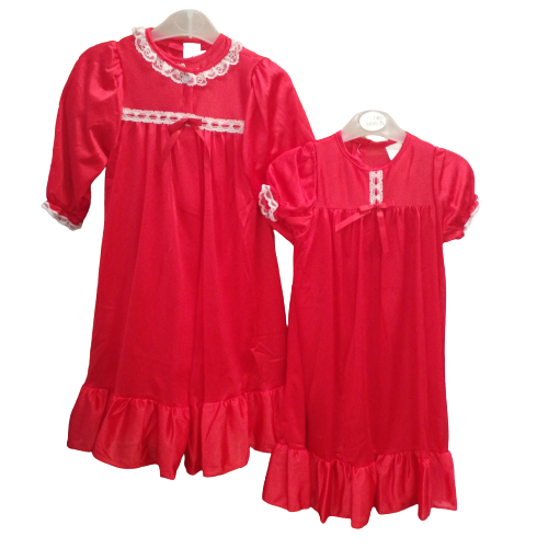 2pc Robe & Nightgown Set- Red