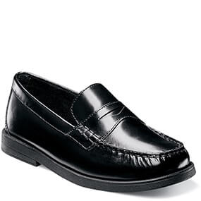 CROQUET JR. MOC TOE PENNY LOAFER BLACK