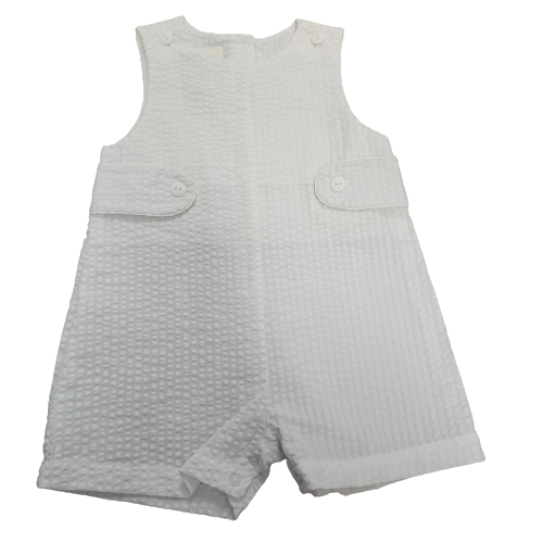 White Seersucker Sunsuit