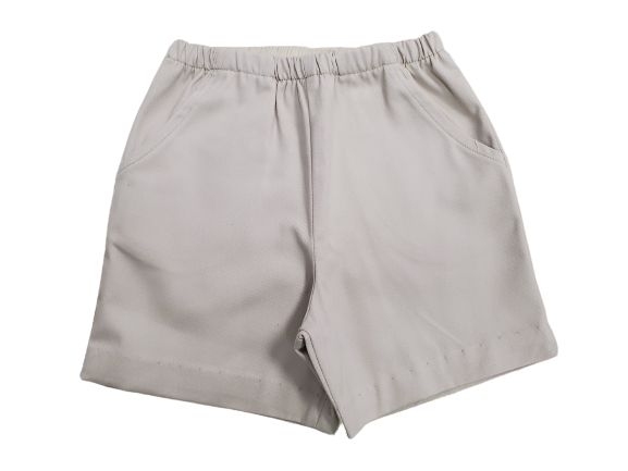 Khaki Twill Elastic Waist Shorts