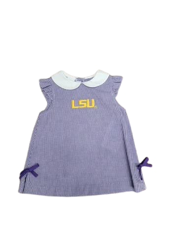 LSU Purple Gingham Dress