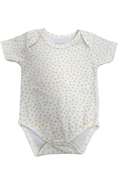 Kissy Love Basics Speckles Short Sleeve Bodysuit, Gold