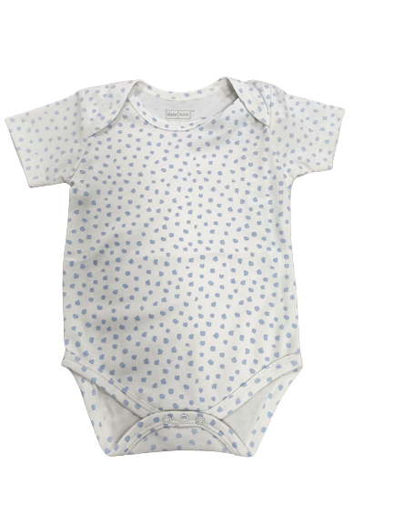 Kissy Love Basics Speckles Short Sleeve Bodysuit, Blue