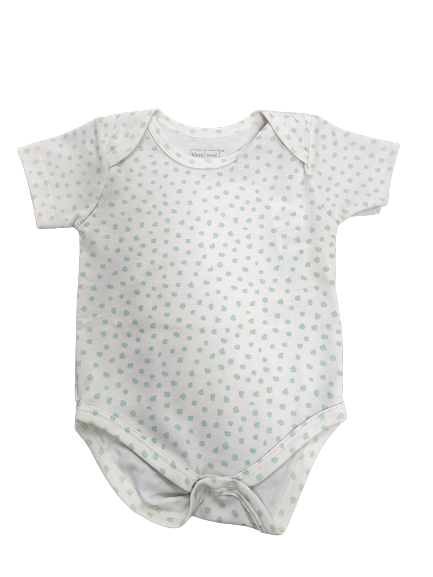 Kissy Love Basics Speckles Short Sleeve Bodysuit, Green