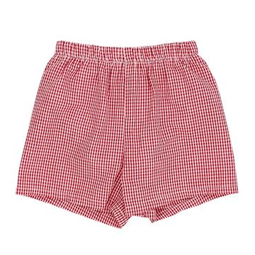 Boy Swim Trunks, Seersucker Red