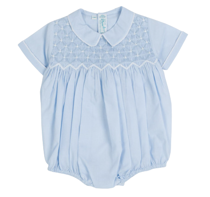 Diamond Smocked Creeper - Blue