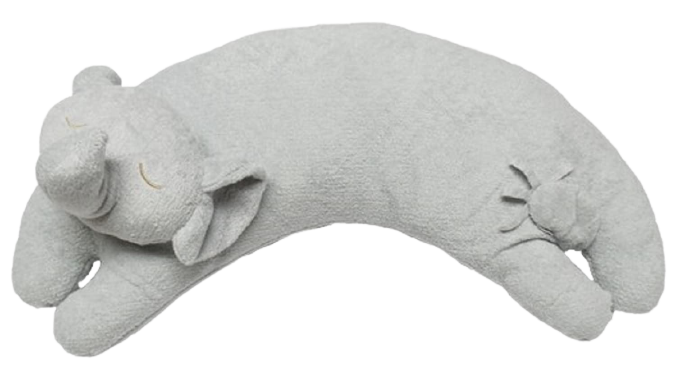 Curved Pillow, Grey Elephant