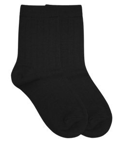 Jefferies Socks Cotton Rib Crew Socks -Black