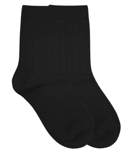 Jefferies Socks Cotton Rib Crew Socks -Black