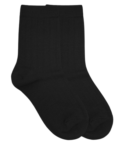 Jefferies Socks Cotton Rib Crew Socks -Black