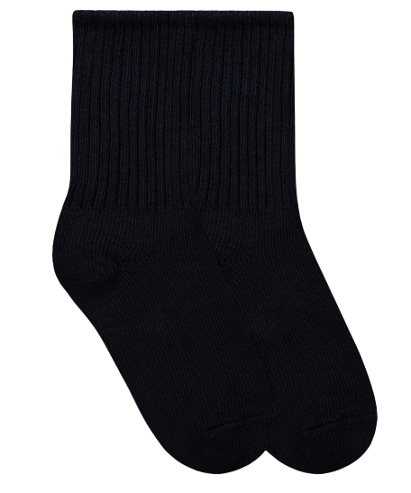 Jefferies Socks School Uniform Rib Crew Socks Black