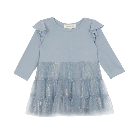 Ice Princess Knit & Mesh Little Girl Dress