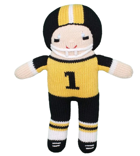 Knit Football Player Black and Gold