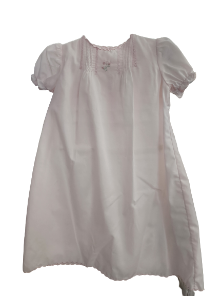 Flower Embroidered Heirloom Daygown, Pink