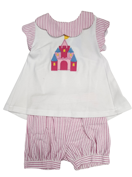 Princess Castle Applique Pink Set